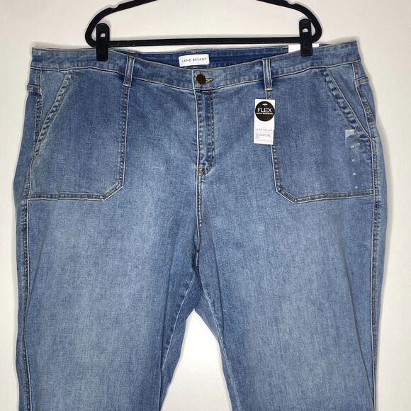 New Lane Bryant Signature Fit Boyfriend Jogger Zip Hem Jeans Women's Size 28 - Picture 6 of 11
